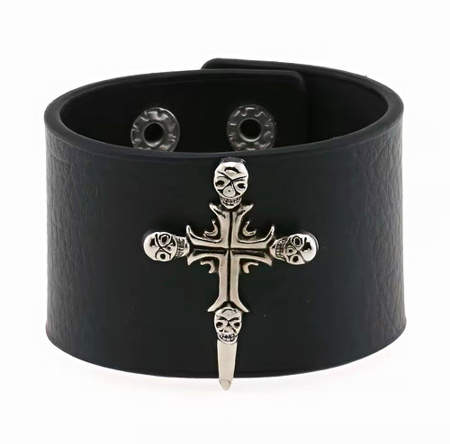 Gothic punk skull cross - cross, black