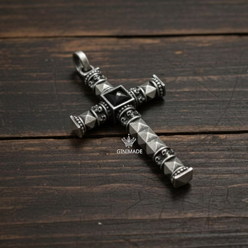 Gothic cross pendant - cross,